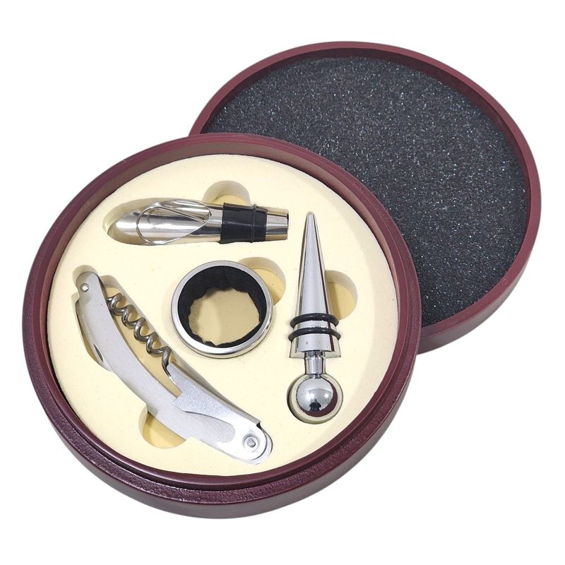 GENERICO - Set sacacorcho 4 Pz en caja de Madera 14140