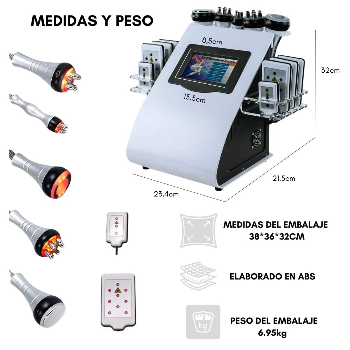 GENERICO - Máquina Cavitación 6 En 1 Radiofrecuencia Láser Lipolaser