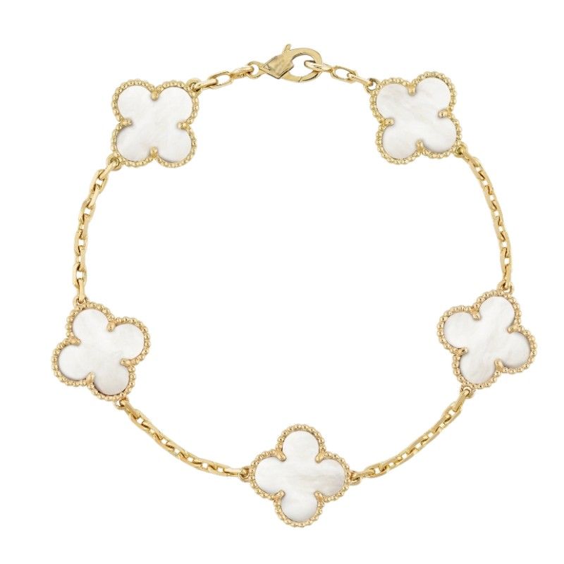 GENERICO - Pulsera Clover Nacar Trebol - Baño de Oro