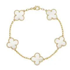GENERICO - Pulsera Clover Nacar Trebol - Baño de Oro