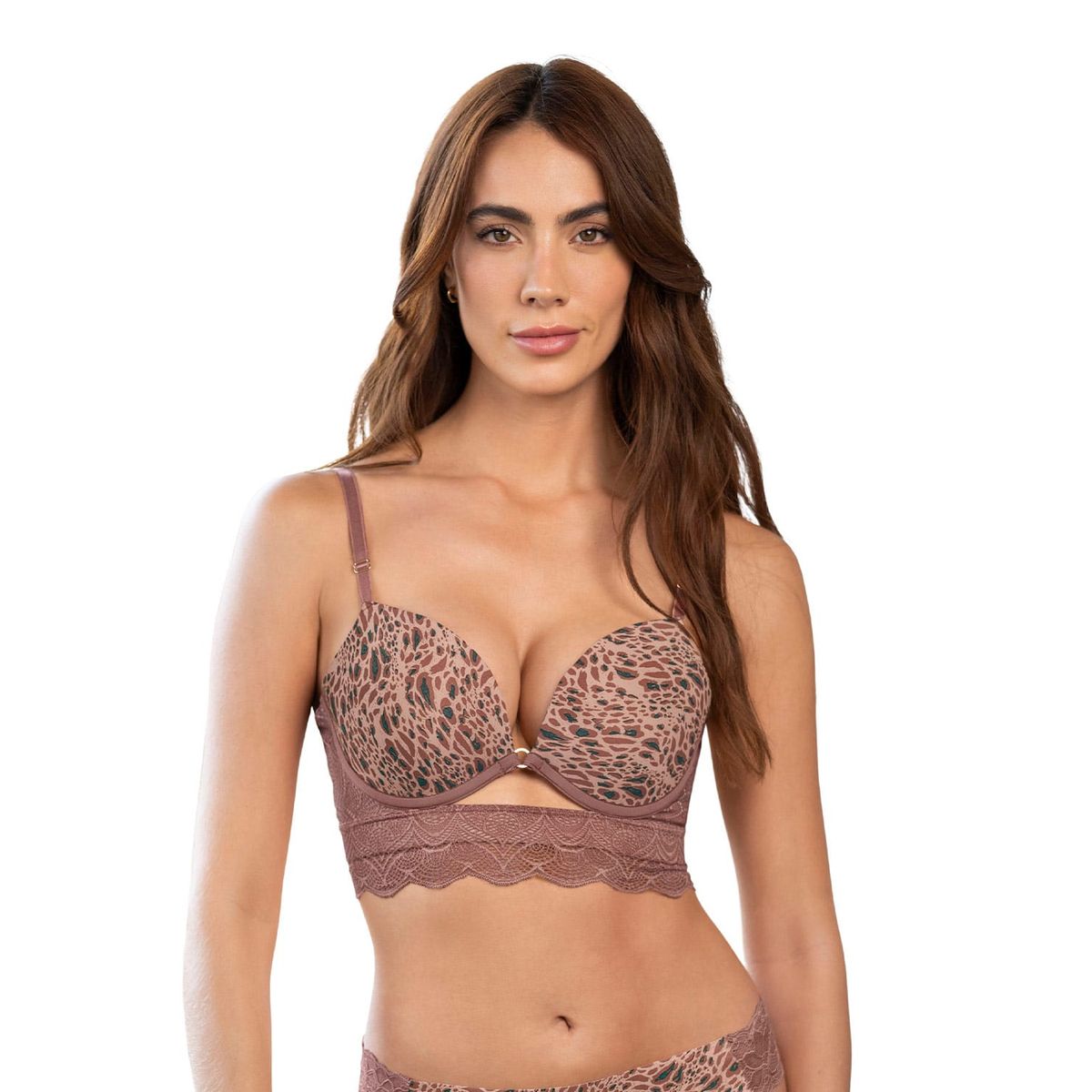 LEONISA - Sostén doble realce con escote profundo en espalda Sexy Back 091040 Café