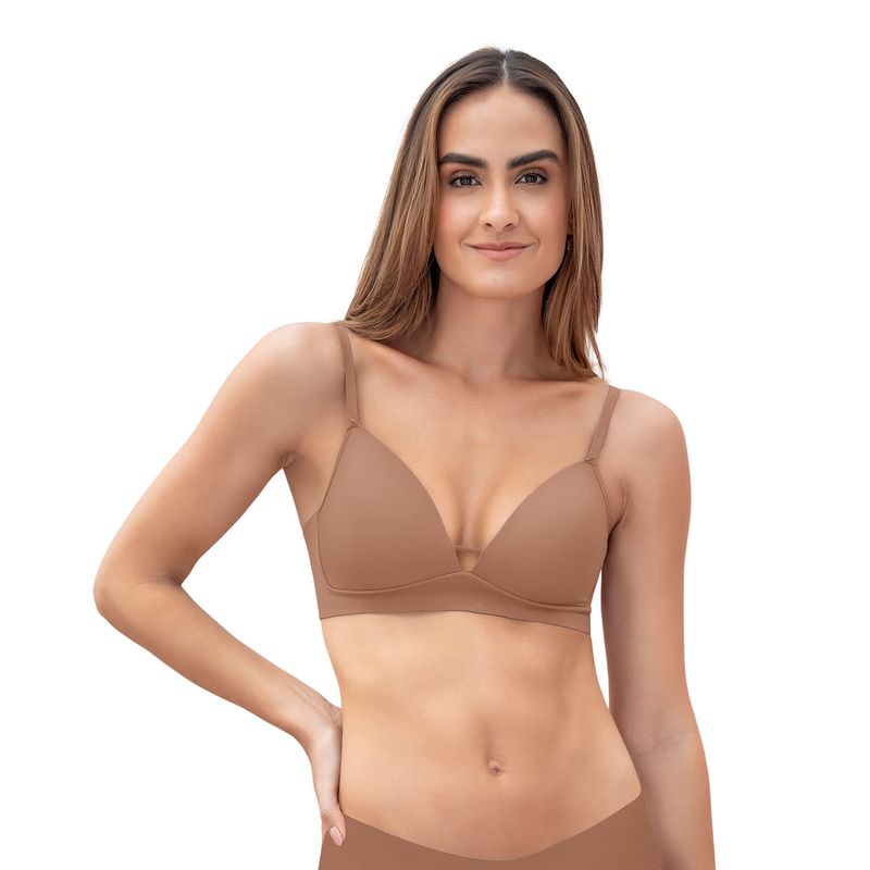 LEONISA - Sostén Ultraligero cómodo y plano en base y espalda 091148 Café