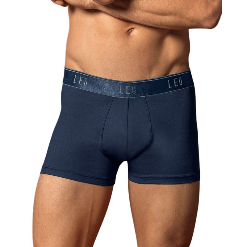 LEO - Bóxer corto con buen ajuste al cuerpo 033355 Azul Oscuro