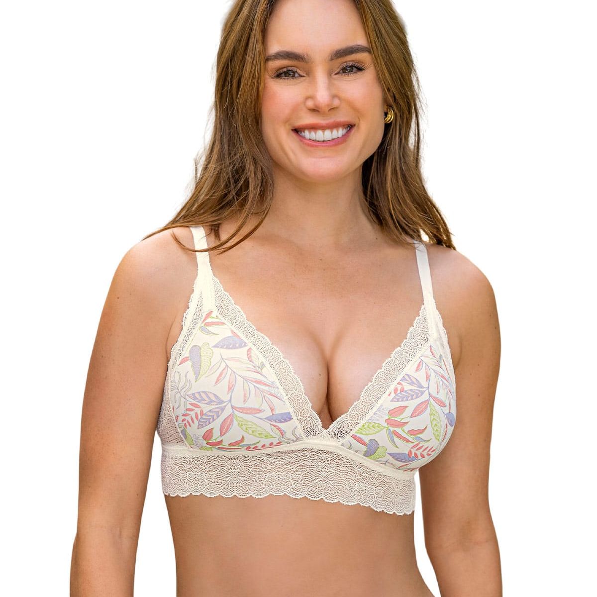 LEONISA - Bralette en encaje sexy y natural 091009 Marfil