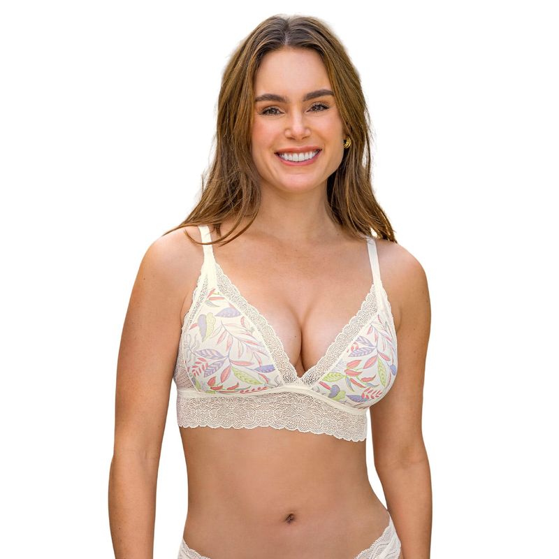 LEONISA - Bralette en encaje sexy y natural 091009 Marfil
