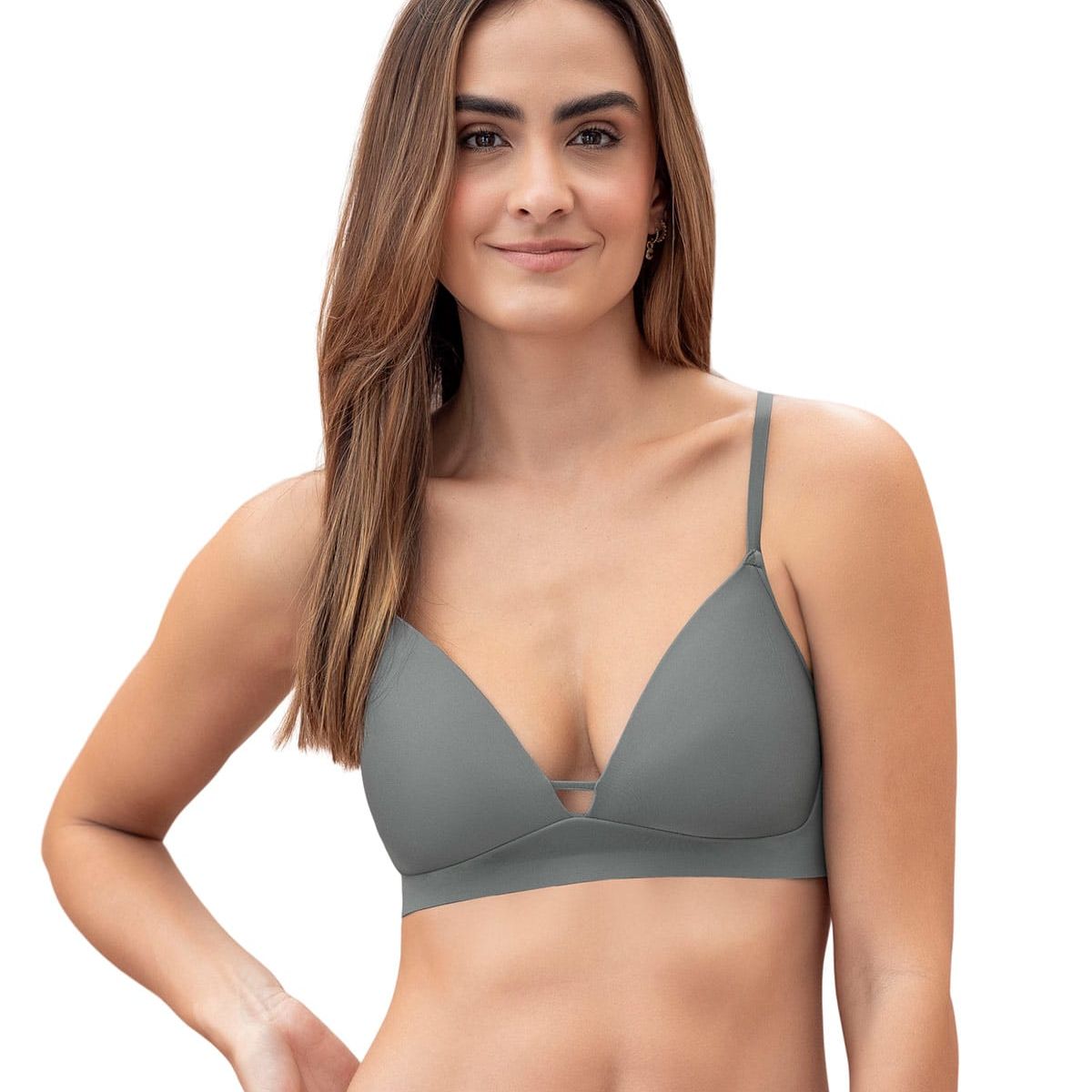 LEONISA - Sostén Ultraligero cómodo y plano en base y espalda 091148 Gris