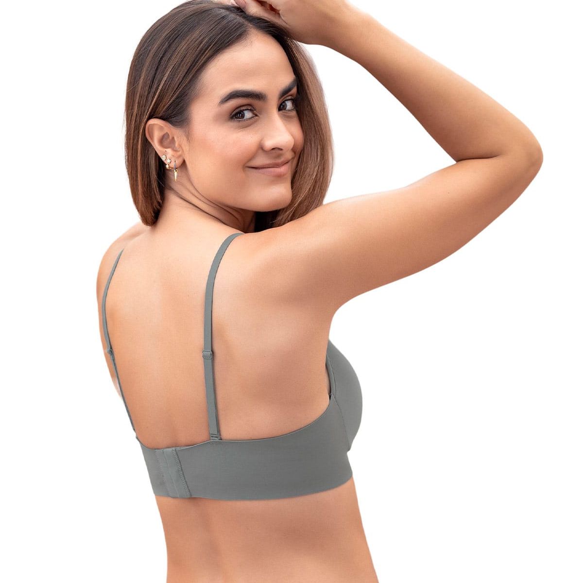LEONISA - Sostén Ultraligero cómodo y plano en base y espalda 091148 Gris
