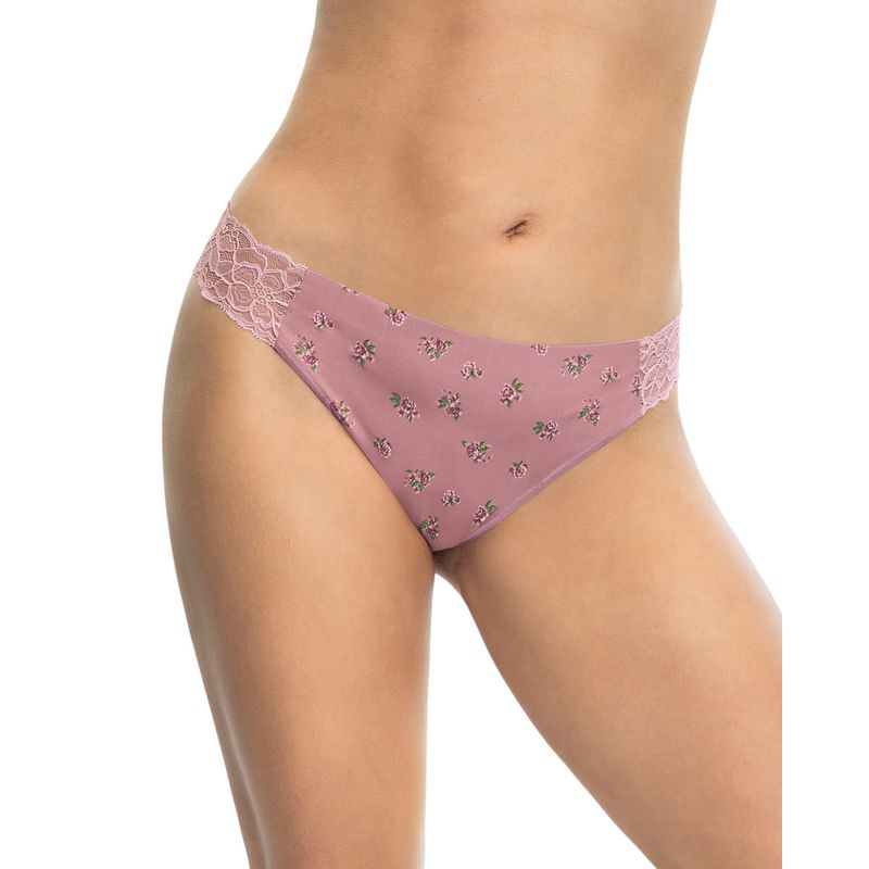 LEONISA - Colaless invisible con toques de encaje en laterales 012968 Rosado