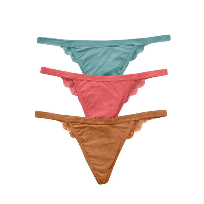 LEONISA - Pack x 3 colaless descaderados con encaje 12803X3 Surtido