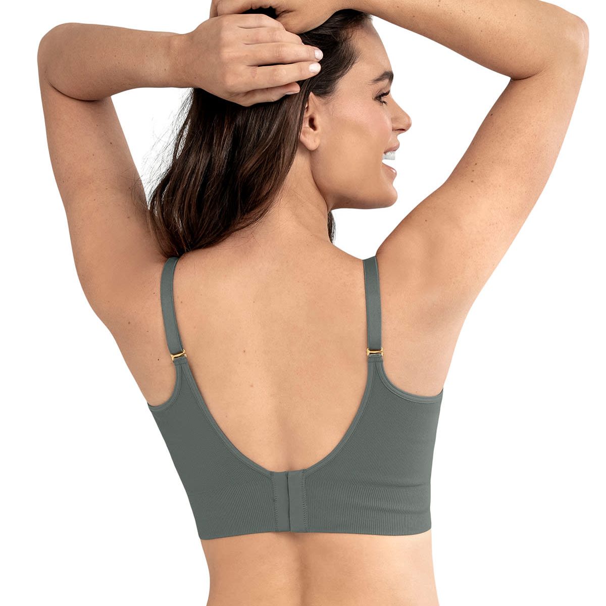 LEONISA - Brastop de maternidad y lactancia tecnología seamless 091064 Gris