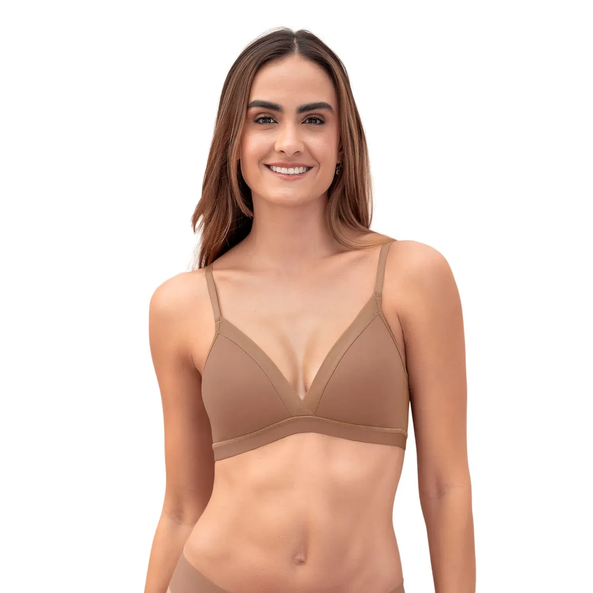 LEONISA - Sostén sin arco Pura Comodidad con detalles en tul 091083 Café