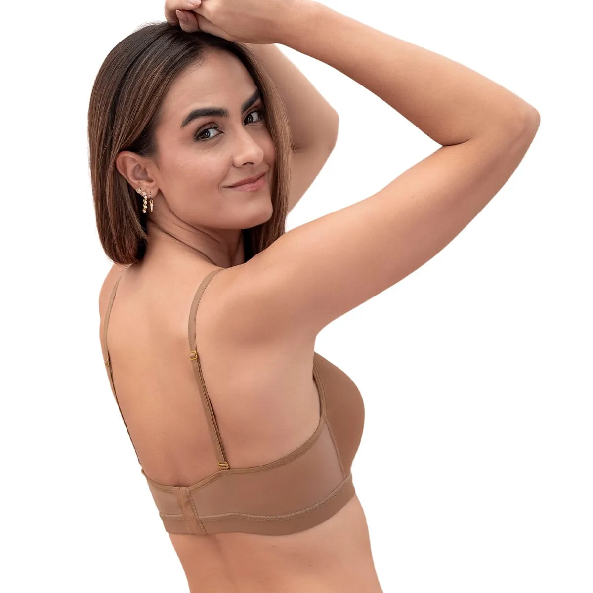 LEONISA - Sostén sin arco Pura Comodidad con detalles en tul 091083 Café