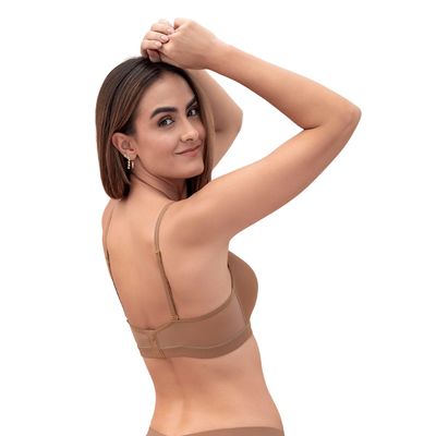 Imagen 2 del producto Sostén sin arco Pura Comodidad con detalles en tul 091083 Café