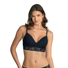 LEONISA - Sostén en encaje sin arcos 091149 Negro