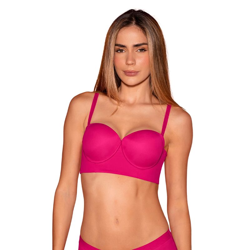 LEONISA - Strapless bustier 360° de perfección 011911 Fucsia
