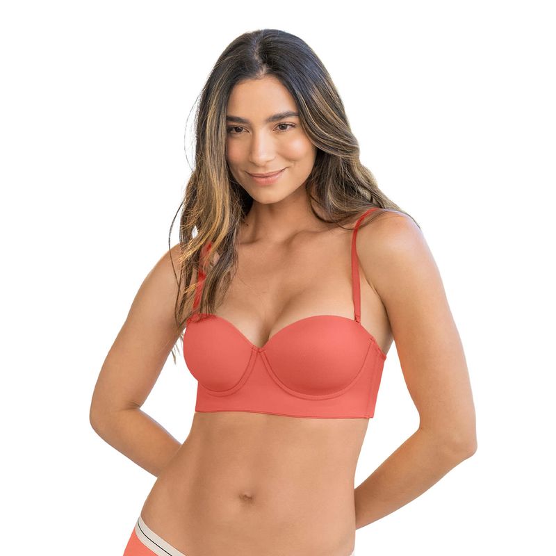 LEONISA - Sostén strapless de realce suave 71318 Coral