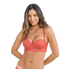 LEONISA - Sostén strapless de realce suave 71318 Coral