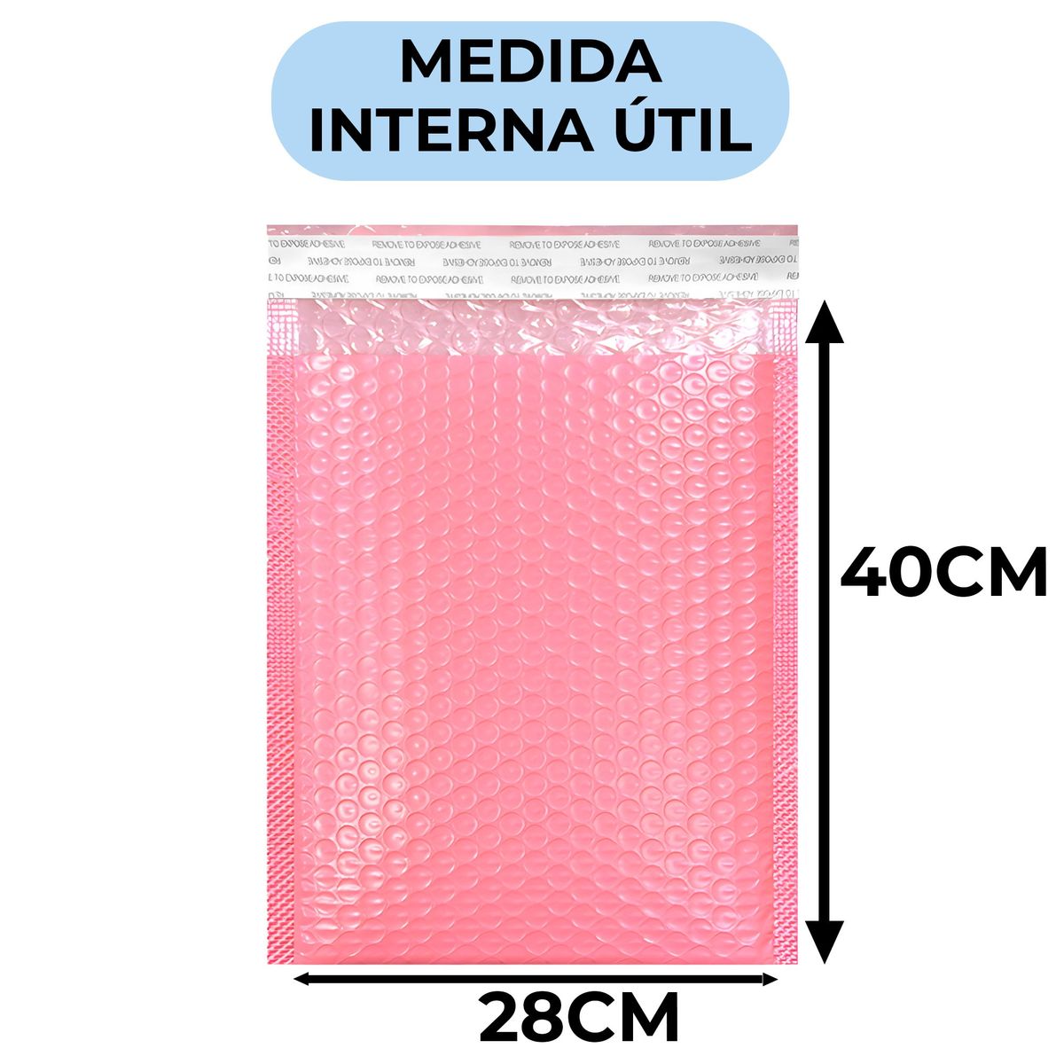 GENERICO - 60 Bolsas De Burbujas Embalaje Polietileno Rosa 30X40X4CM