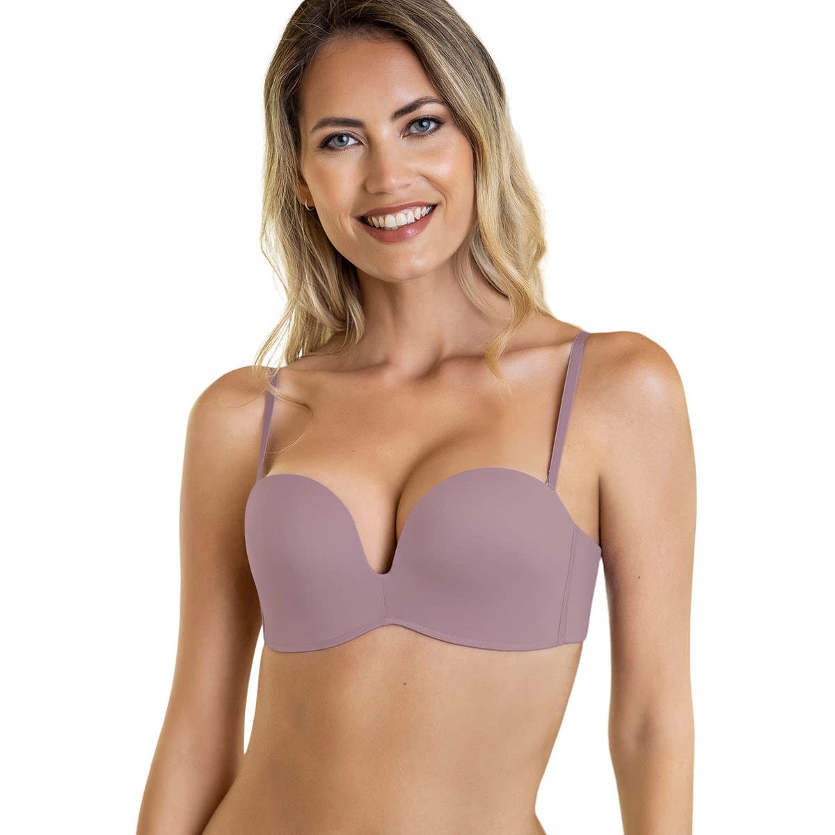 LEONISA - Sostén strapless Antigravedad de realce alto sin arco 011841 Morado