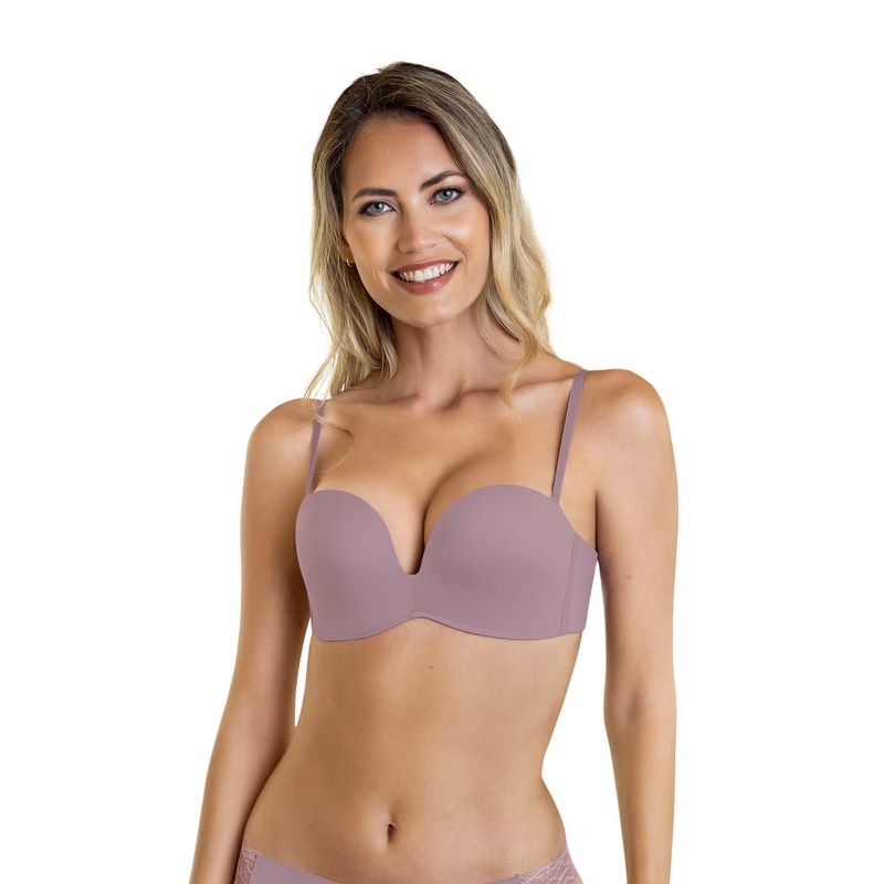 LEONISA - Sostén strapless Antigravedad de realce alto sin arco 011841 Morado