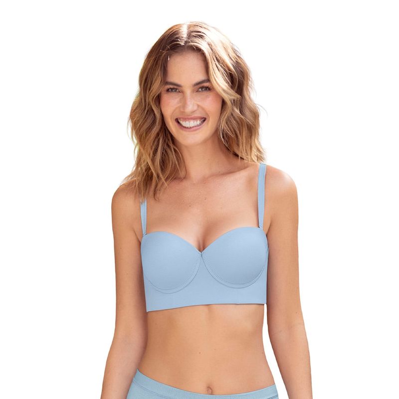 LEONISA - Strapless bustier 360° de perfección 011911 Azul Claro