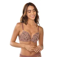 Sostén push up de doble realce con arco (barba) 011827 Café