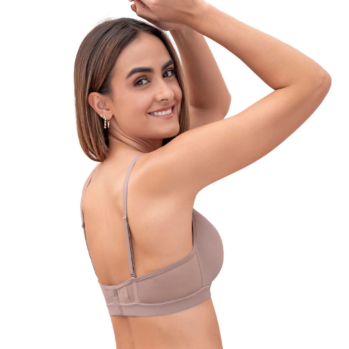 LEONISA - Sostén sin arco Pura Comodidad con detalles en tul 091083 Palo Rosa