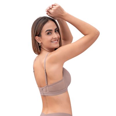 Imagen 2 del producto Sostén sin arco Pura Comodidad con detalles en tul 091083 Palo Rosa