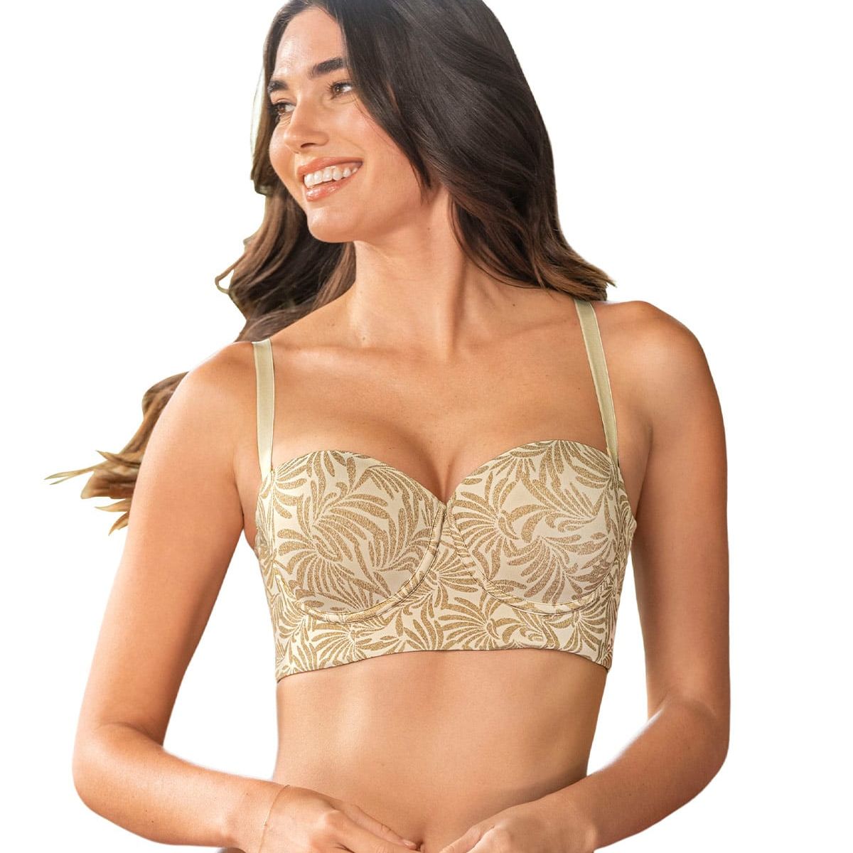 LEONISA - Strapless bustier 360° de perfección 011911 Dorado