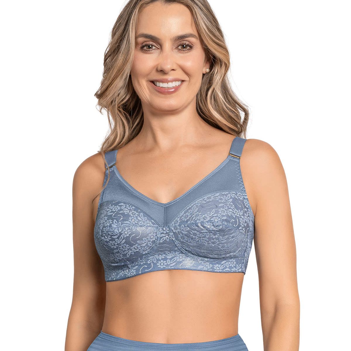 LEONISA - Sostén clásico triangular de máximo cubrimiento 011715 Azul