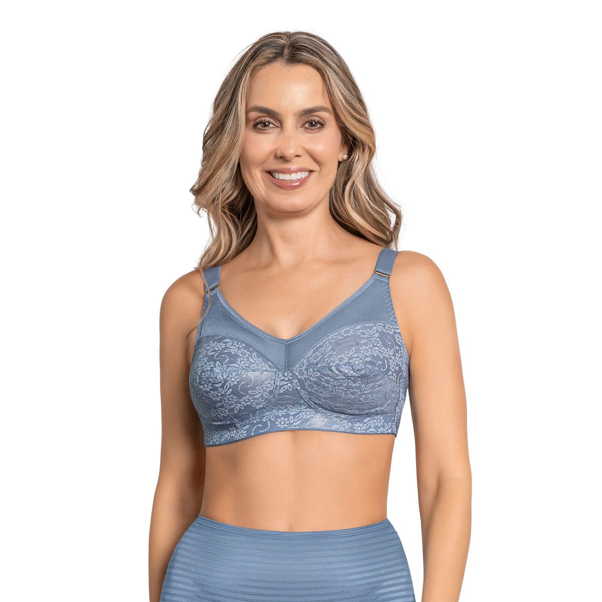 LEONISA - Sostén clásico triangular de máximo cubrimiento 011715 Azul