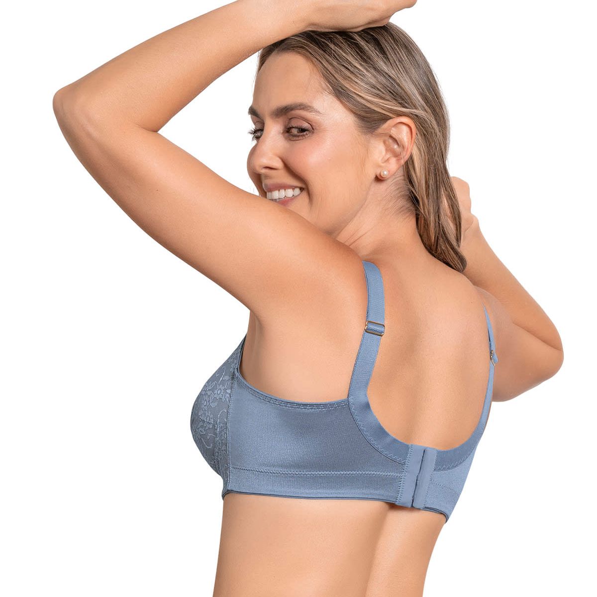 LEONISA - Sostén clásico triangular de máximo cubrimiento 011715 Azul