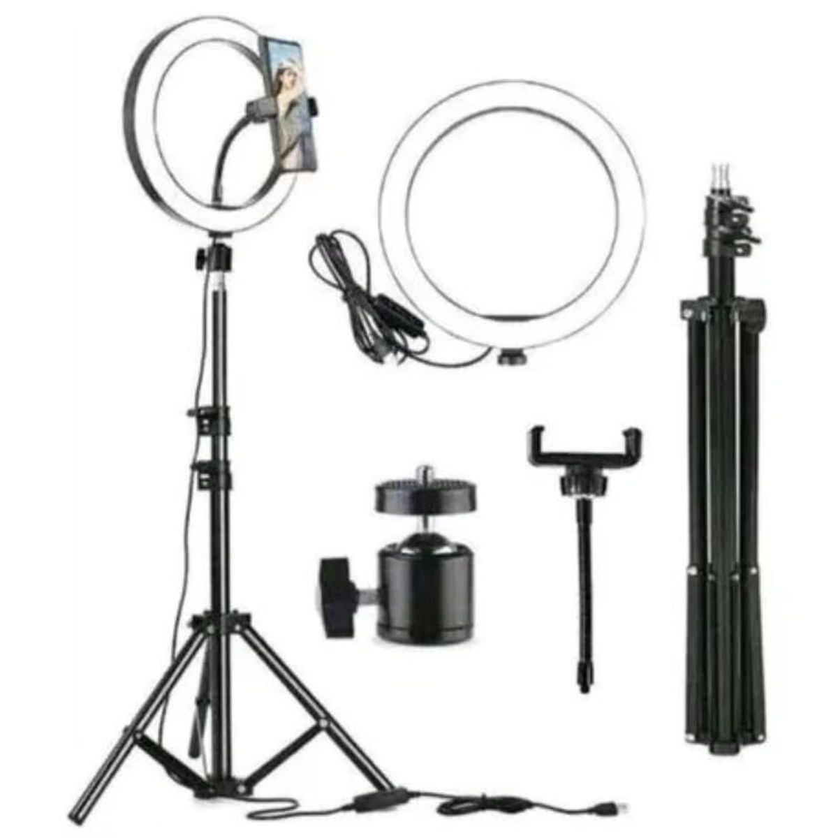 GENERICO - Aro de Luz LED de 26 cm Trípode 2.1 M