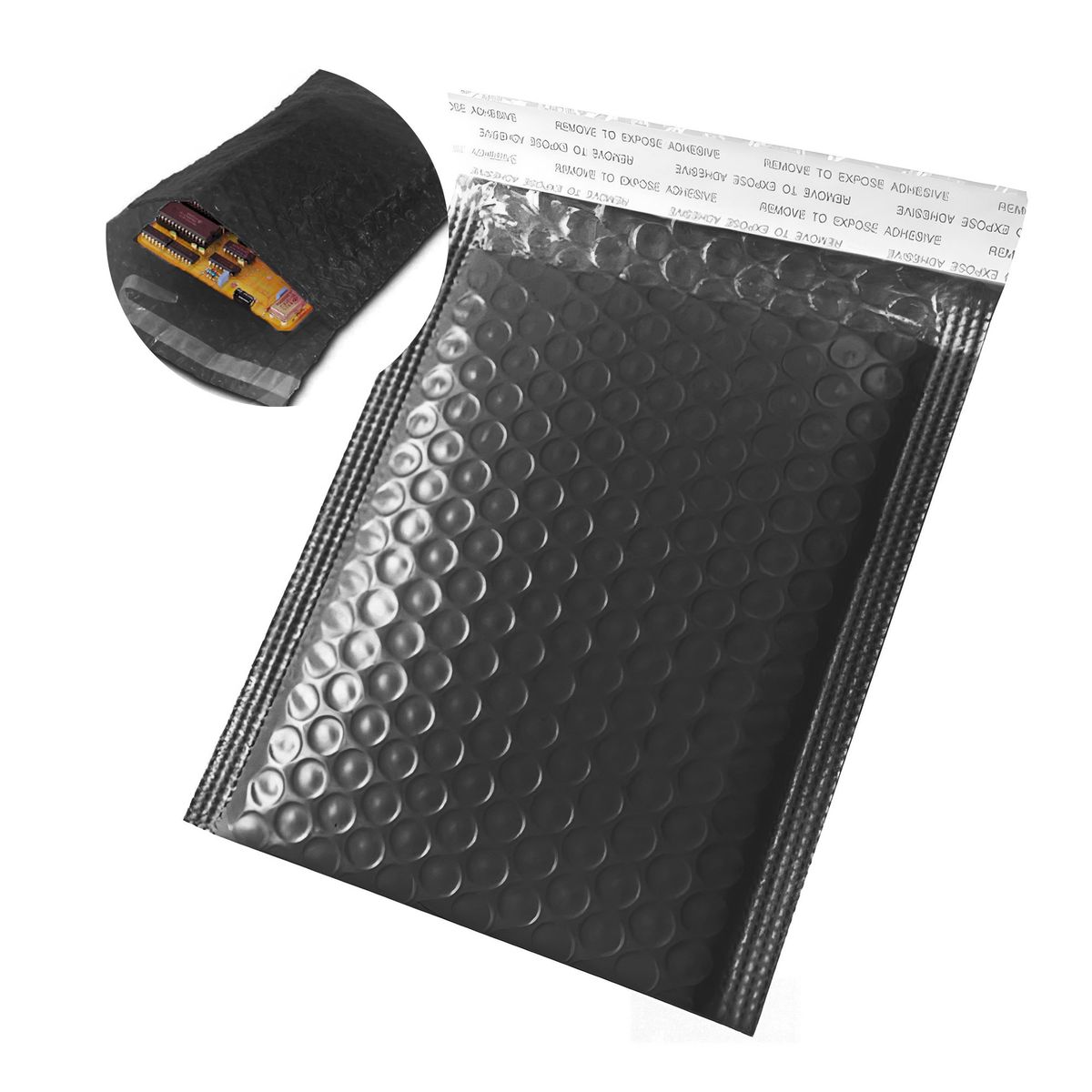 GENERICO - 60 Bolsas De Burbujas Embalaje Polietileno Negro 15X20X4CM