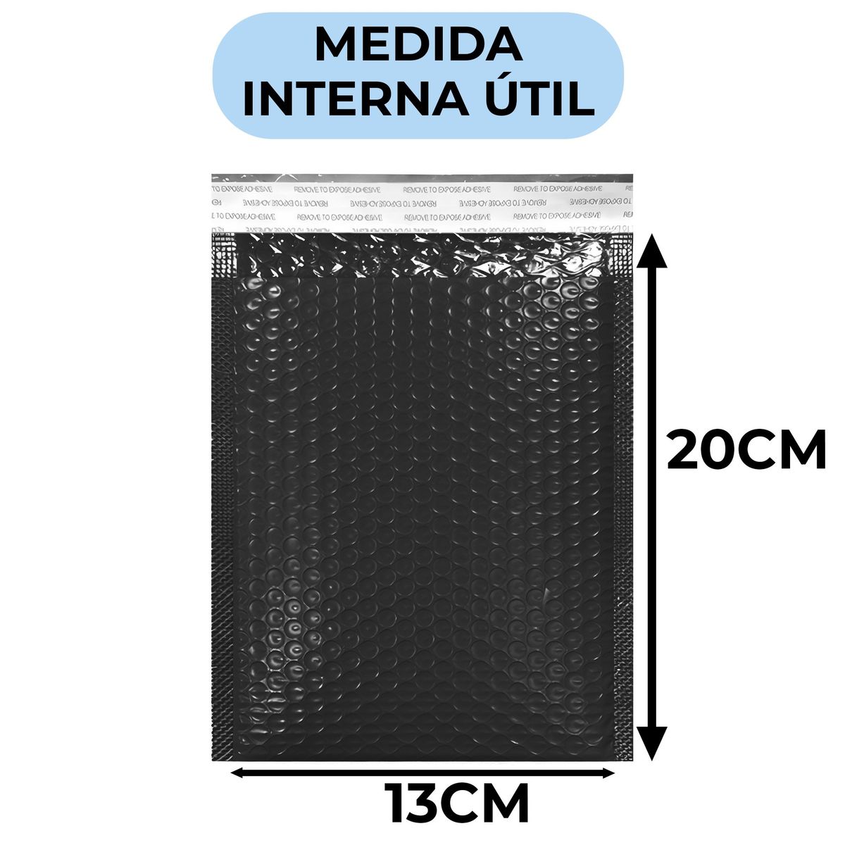 GENERICO - 60 Bolsas De Burbujas Embalaje Polietileno Negro 15X20X4CM