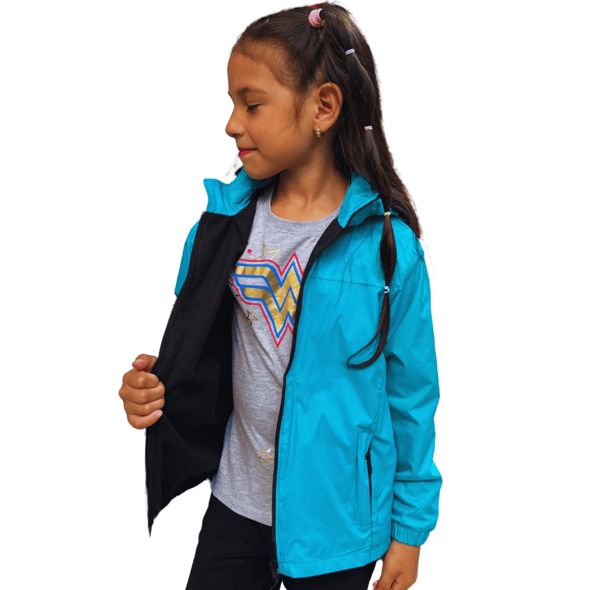 KIBOU - Chaqueta Cortaviento Impermeable Unisex Para Niños Con Polar