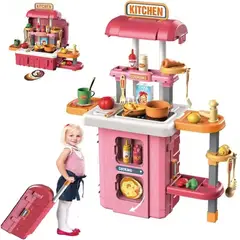 GENERICO - Maleta Juguete 2 en 1: Cocina Móvil de Niña