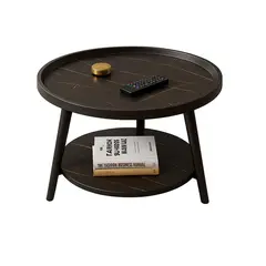GLOBAL LATIN GROUP - Mesa de Centro con Doble Nivel para Organizar y Decorar - Negro