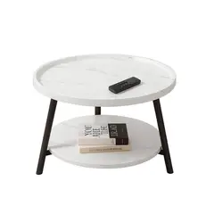 GLOBAL LATIN GROUP - Mesa de Centro con Doble Nivel para Organizar y Decorar - Blanco