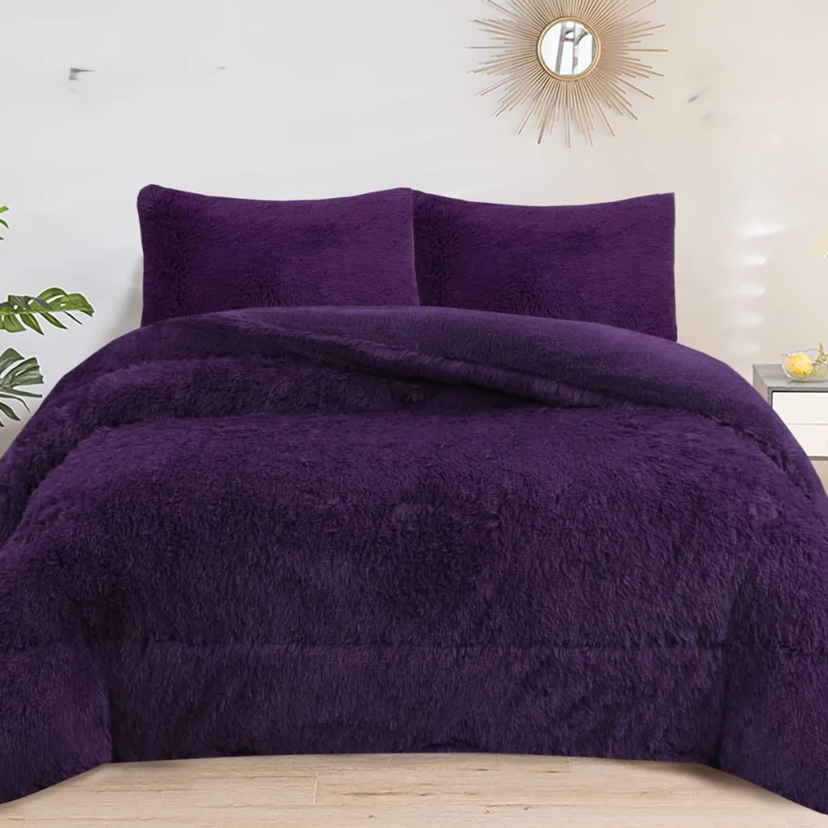 GENERICO - COBERTORES PELUDOS CAMA 2 PLAZA VIOLETA