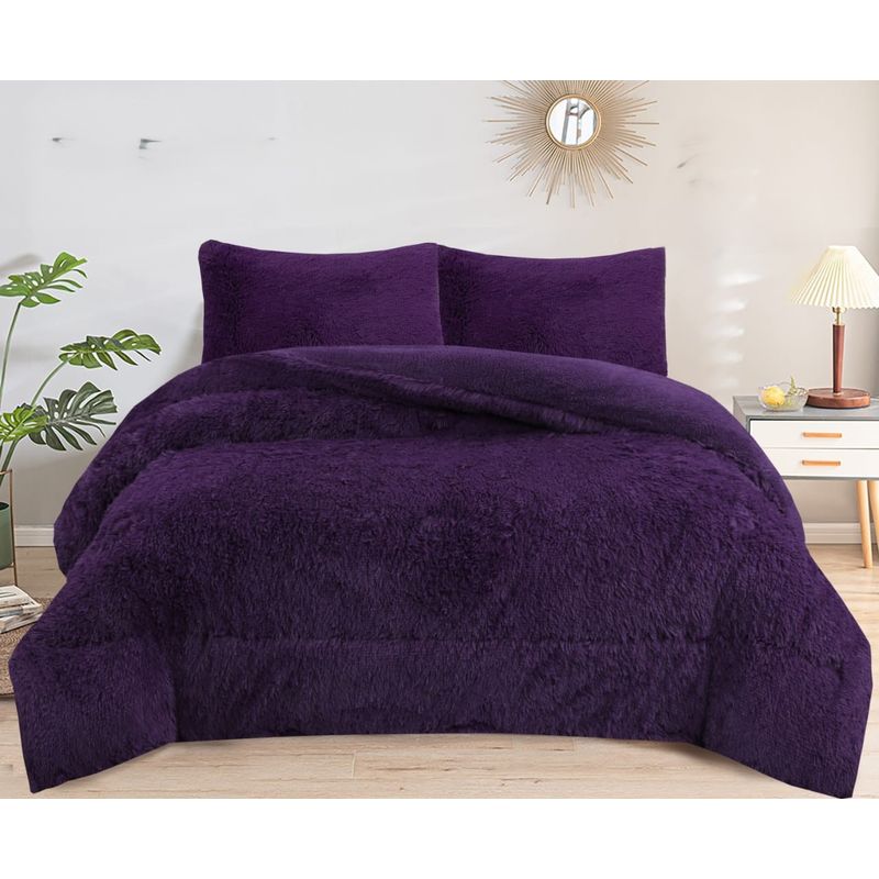 GENERICO - COBERTORES PELUDOS CAMA 2 PLAZA VIOLETA