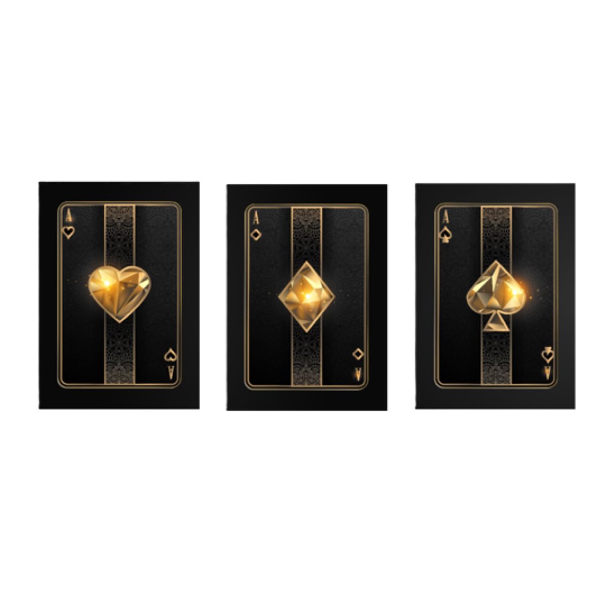 LOS REGALONES - Cuadro Canvas Imagen Juego de cartas en lienzo Pack X3 Uds 30x50cm Cu