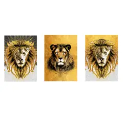 LOS REGALONES - Cuadro Canvas Imagen Jungla en lienzo Pack X3 Uds 30x50cm Cu