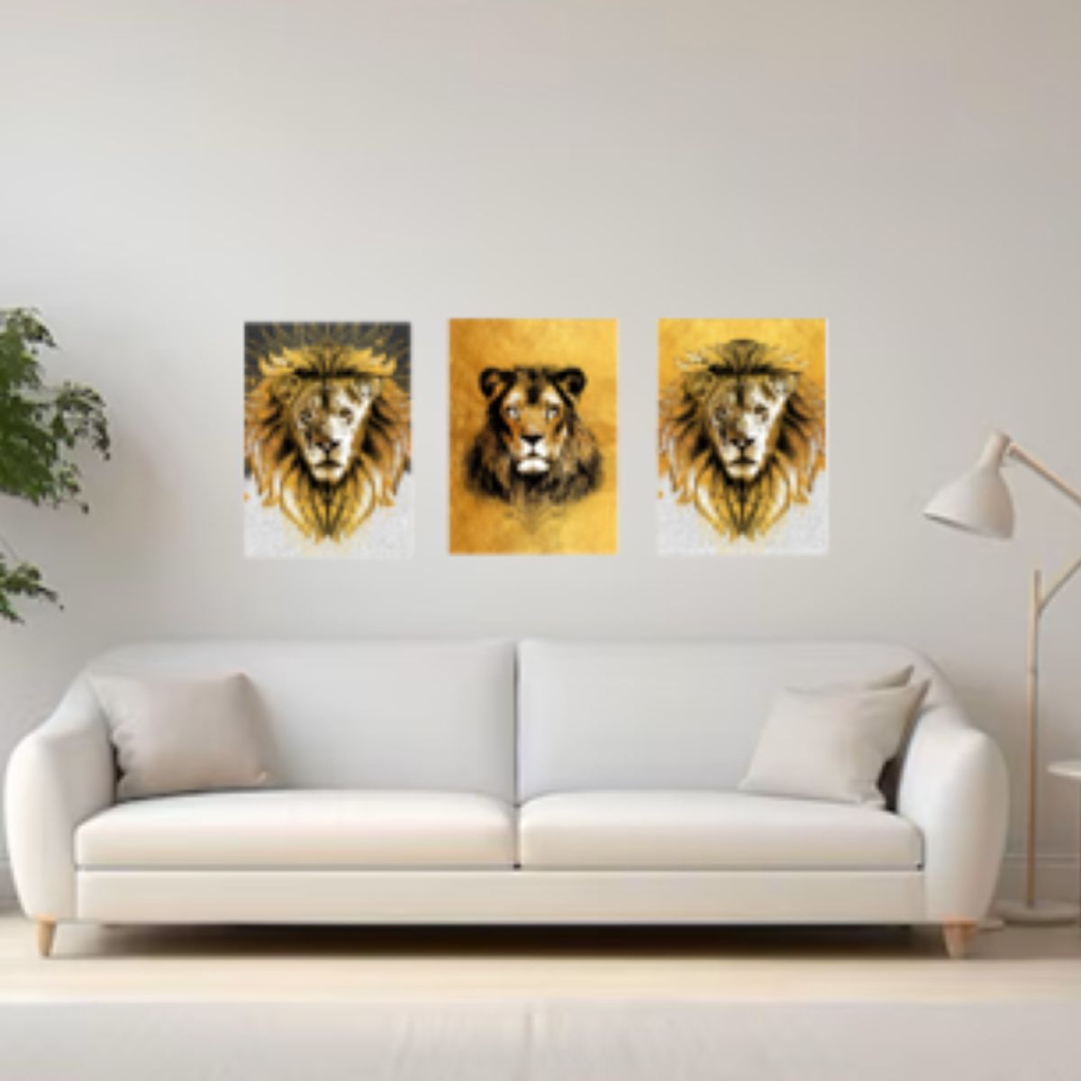 LOS REGALONES - Cuadro Canvas Imagen Jungla en lienzo Pack X3 Uds 30x50cm Cu