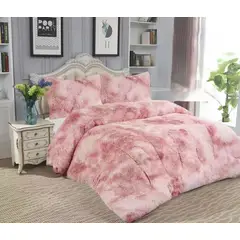 GENERICO - COBERTORES PELUDOS CAMA 2 PLAZA LILA JASPEADO