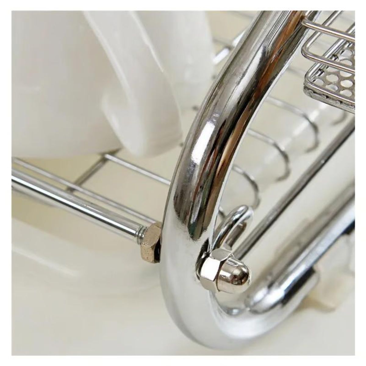 GENERICO - Secador de Platos de 2 Niveles de Acero Inoxidable