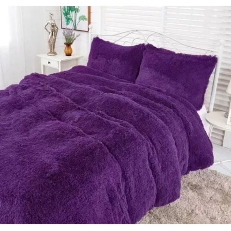 GENERICO - Cobertor Plumón Chiporro 2 plazas peludo Violeta