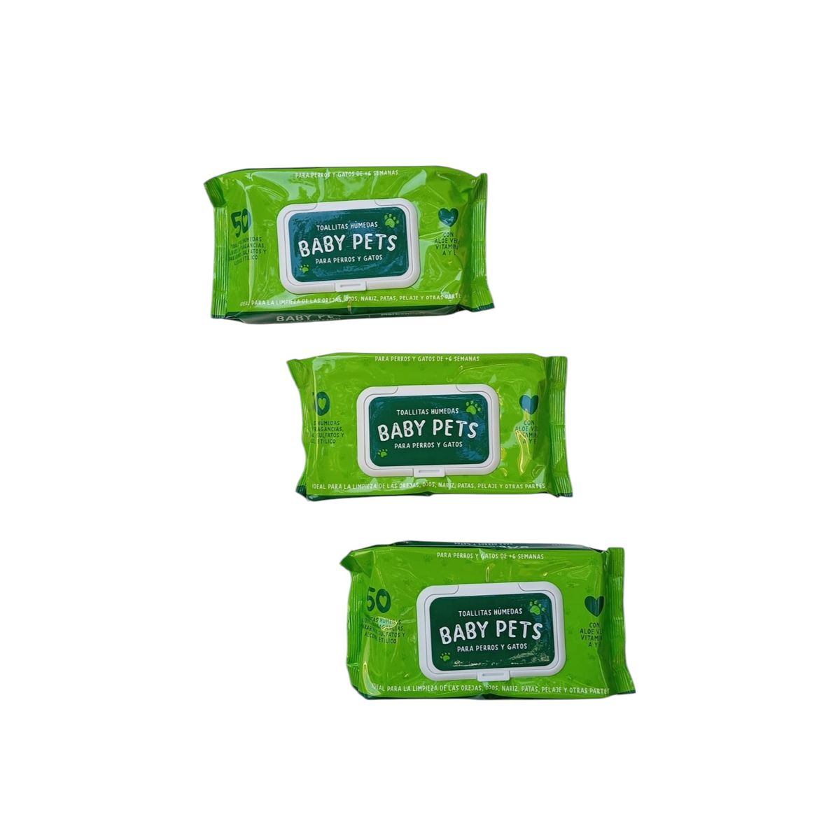 MARBEN PETS - Toallas Húmedas X3 Para Cuidar A Mascotas Gatos Perros 150 U