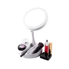 GENERICO - Espejo Con Luz Led Para Maquillaje Plegable + Aumento