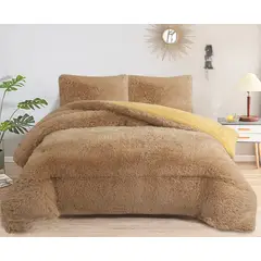 GENERICO - COBERTORES PELUDOS CAMA 2 PLAZA CAFE CLARO